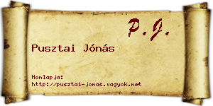 Pusztai Jónás névjegykártya